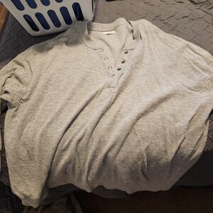 Maurices Light Gray Henley Sweater